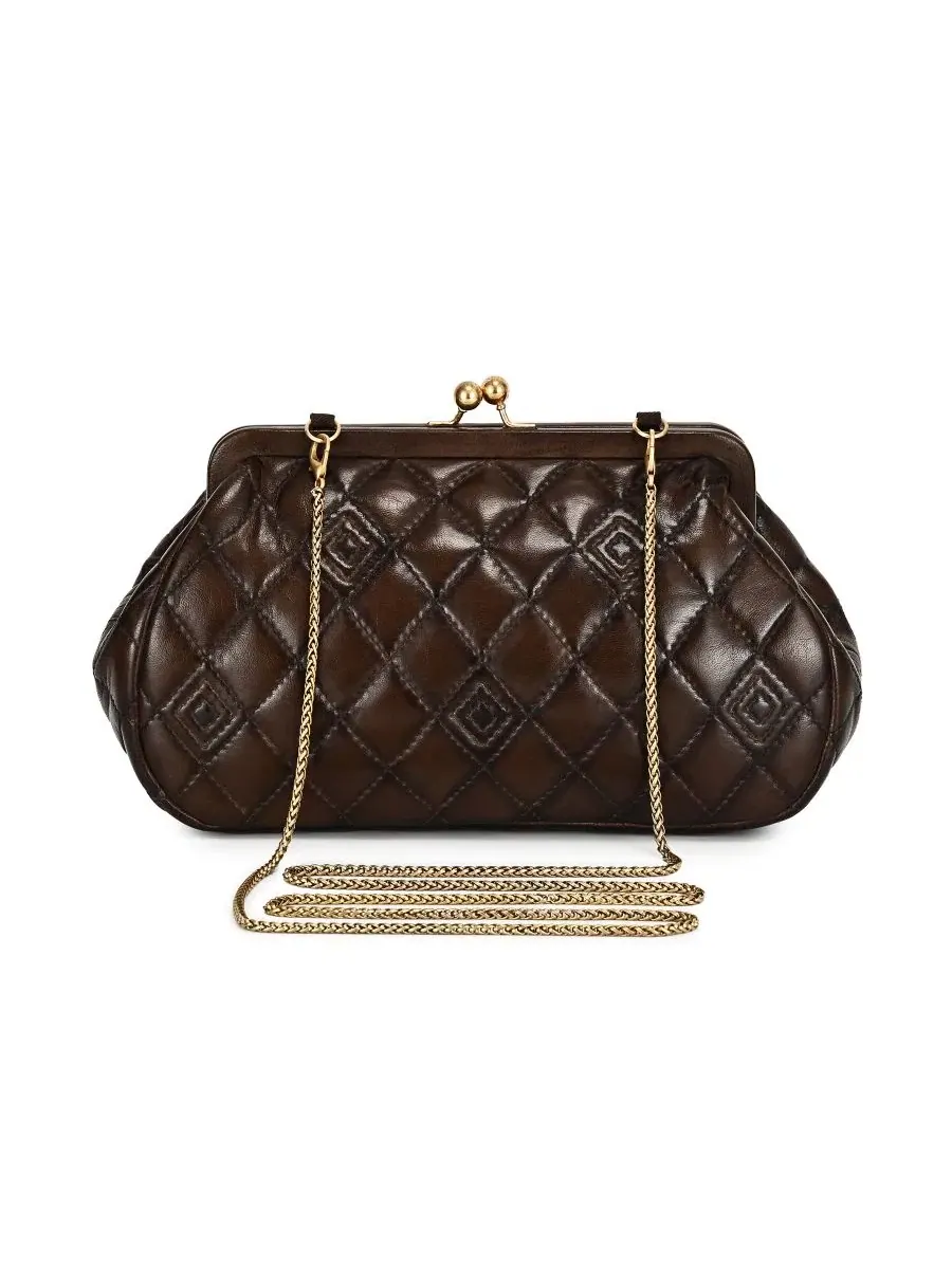 Сумка через плечо из стеганой кожи Petunia Small Quilted Leather Crossbody OLD TREND — изображение 2 из 8, серый