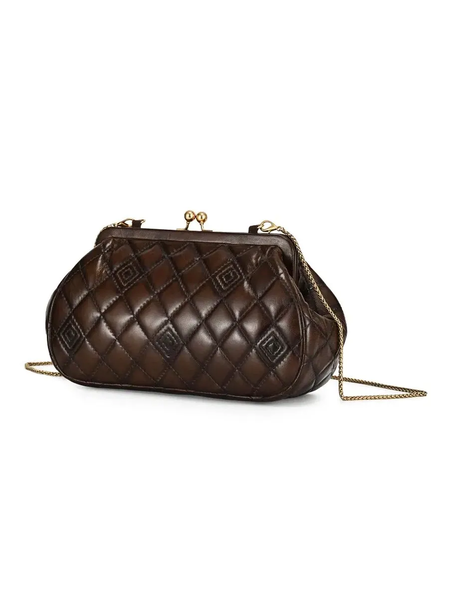 Сумка через плечо из стеганой кожи Petunia Small Quilted Leather Crossbody OLD TREND — изображение 3 из 8, серый