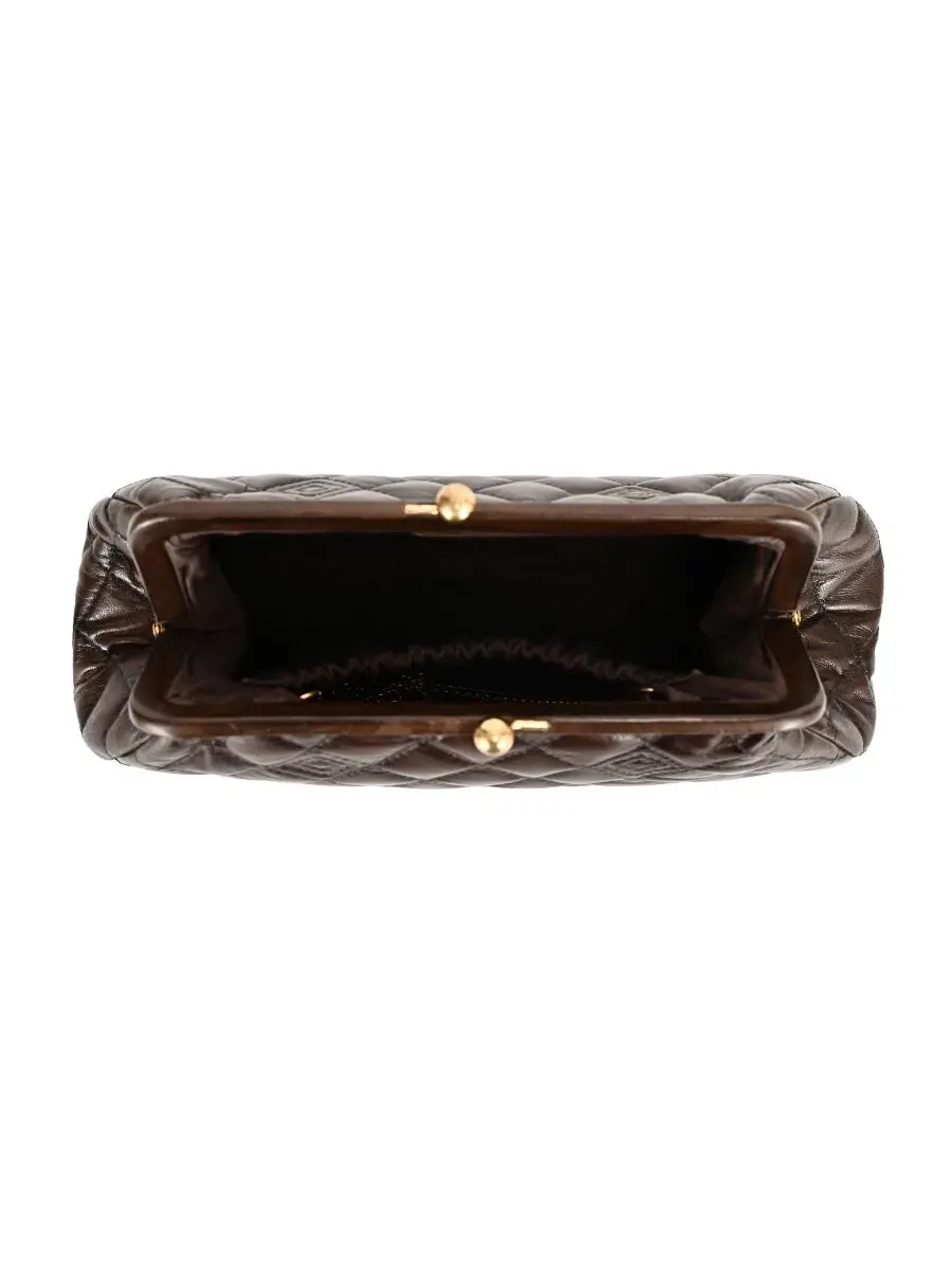 Сумка через плечо из стеганой кожи Petunia Small Quilted Leather Crossbody OLD TREND — изображение 4 из 8, серый
