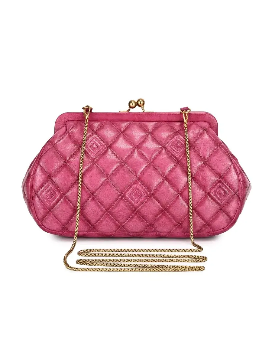 Сумка через плечо из стеганой кожи Petunia Small Quilted Leather Crossbody OLD TREND — изображение 2 из 8, розовый