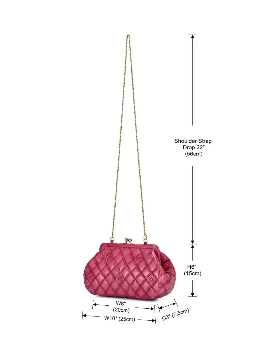 Сумка через плечо из стеганой кожи Petunia Small Quilted Leather Crossbody OLD TREND — изображение 5 из 8, розовый