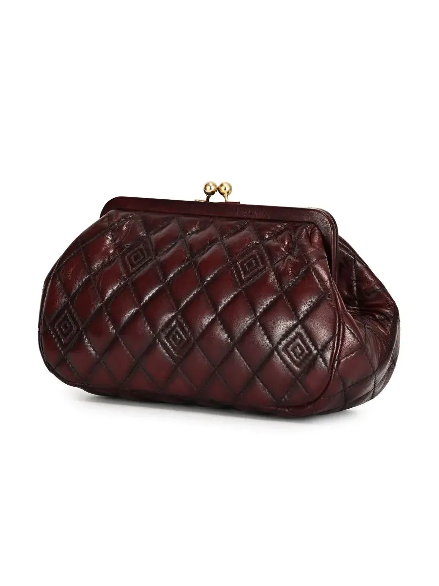 Сумка через плечо из стеганой кожи Petunia Small Quilted Leather Crossbody OLD TREND — изображение 3 из 8, бордовый красный