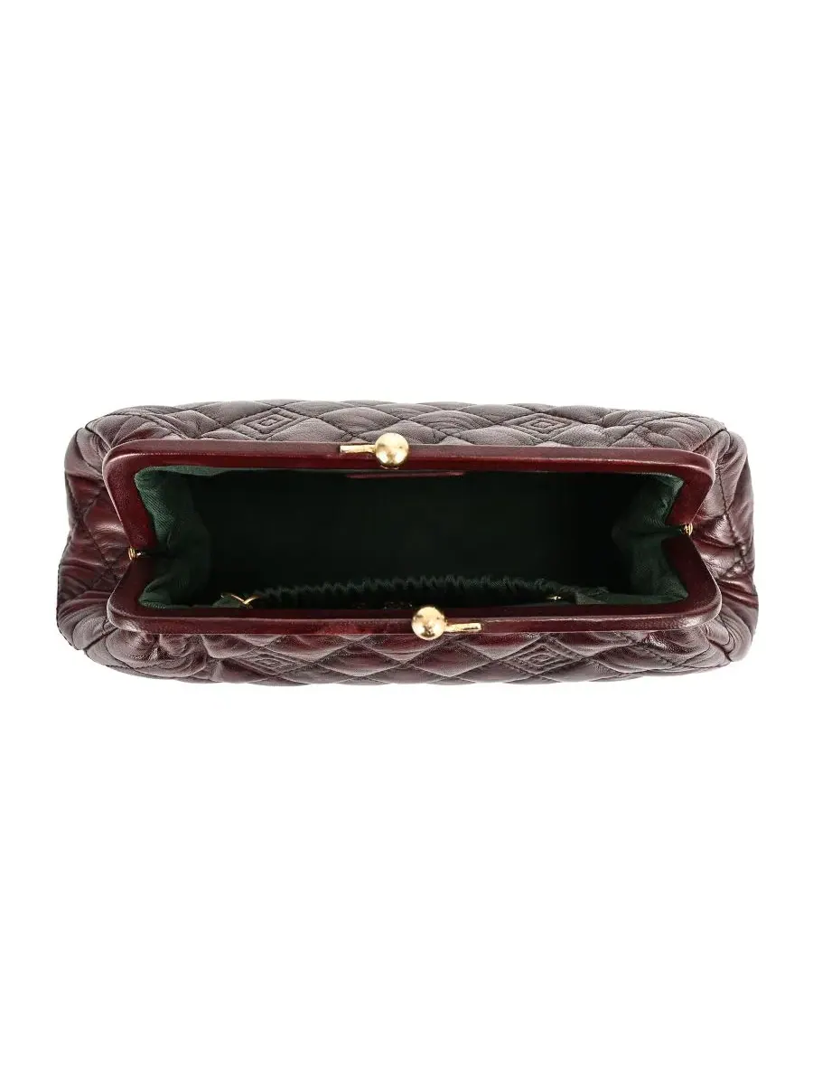 Сумка через плечо из стеганой кожи Petunia Small Quilted Leather Crossbody OLD TREND — изображение 4 из 8, бордовый красный