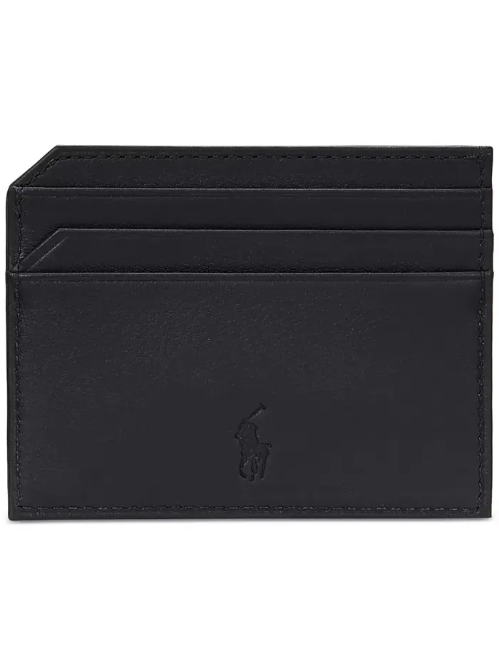 Мужской гладкий кожаный картхолдер Polo Ralph Lauren — изображение 2 из 2, черный