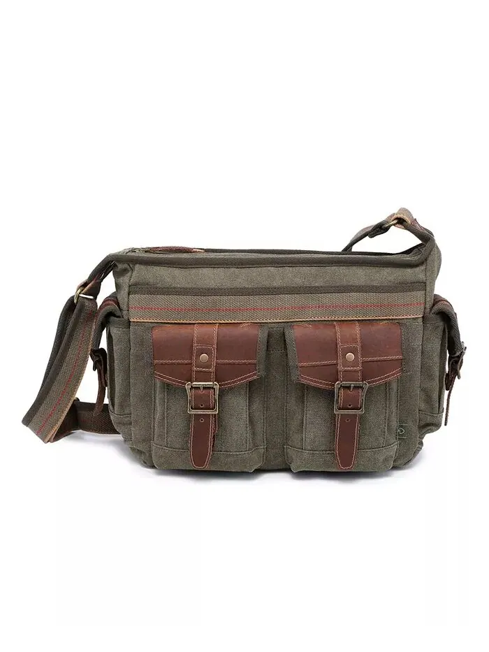 Почтовая сумка Turtle Ridge Canvas TSD BRAND — изображение 1 из 26, оливковый
