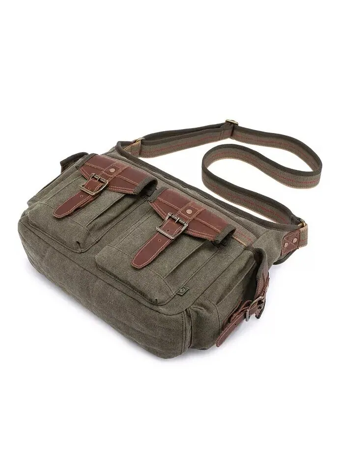 Почтовая сумка Turtle Ridge Canvas TSD BRAND — изображение 7 из 26, оливковый