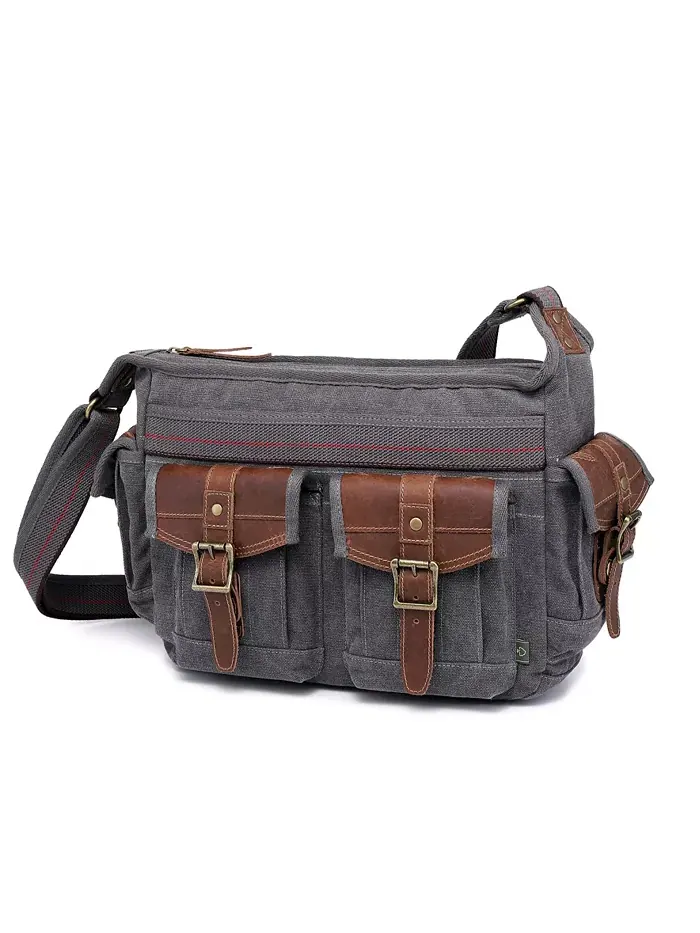 Почтовая сумка Turtle Ridge Canvas TSD BRAND — изображение 2 из 10, серый