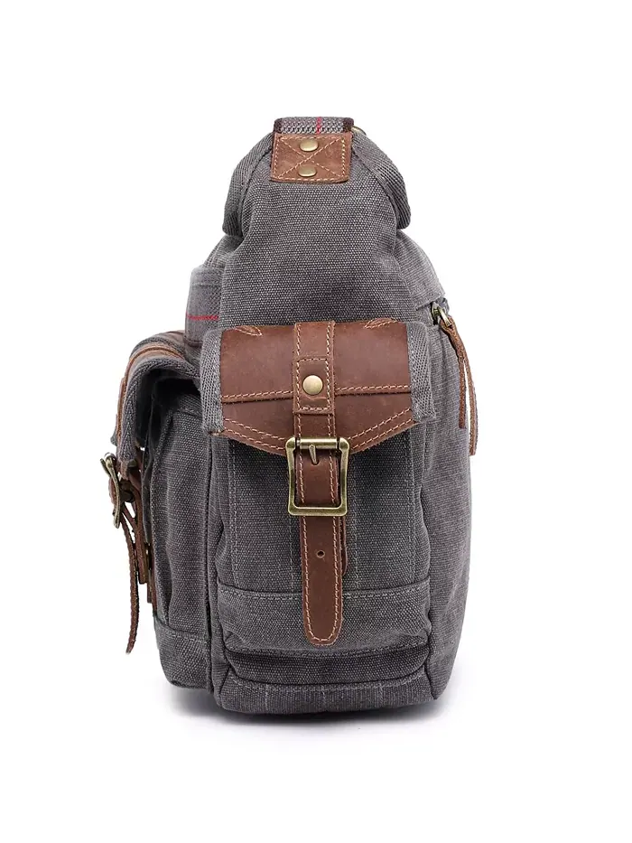 Почтовая сумка Turtle Ridge Canvas TSD BRAND — изображение 3 из 10, серый