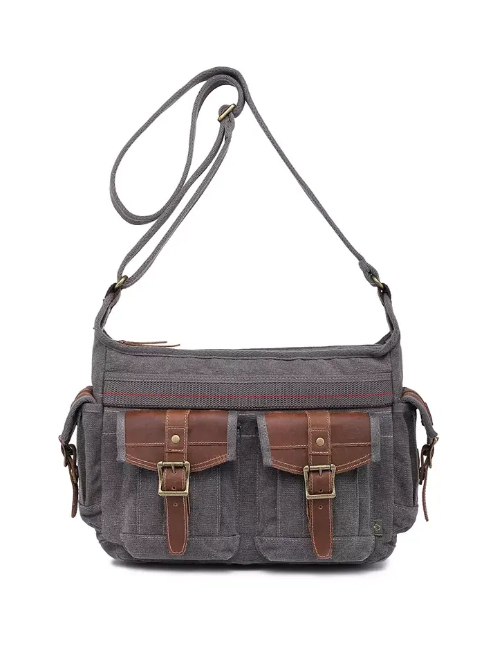 Почтовая сумка Turtle Ridge Canvas TSD BRAND — изображение 6 из 10, серый