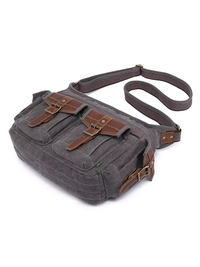Почтовая сумка Turtle Ridge Canvas TSD BRAND — изображение 7 из 10, серый