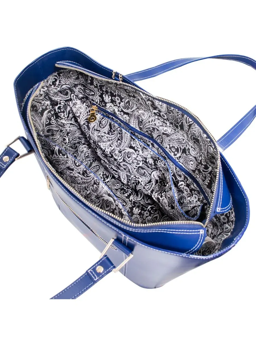 Сумка-тоут с карманом для планшета Savarna Ladies Tote with Tablet Pocket McKlein — изображение 3 из 9, темно-синий
