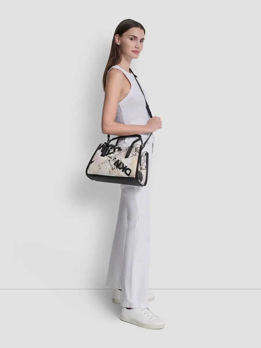 Сумка Josie Medium Josie Satchel Dkny — изображение 6 из 8, белый/черный