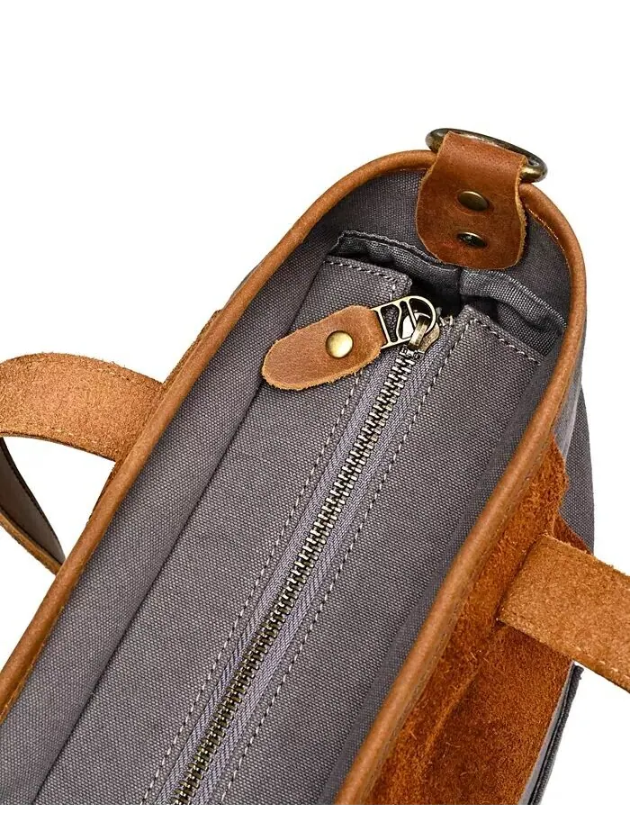 Сумка-тоут из холста Valley Oak TSD BRAND — изображение 11 из 12, серый