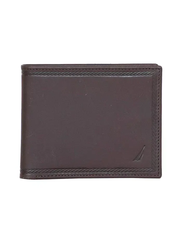 Мужской кожаный кошелек Credit Card с двумя отделениями Nautica