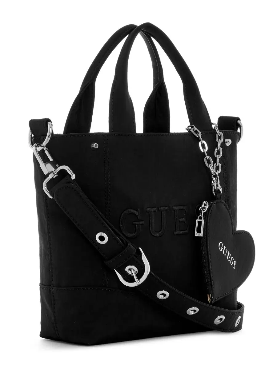 Сумка-шопер Sasha Small Heart Charm Tote GUESS — изображение 3 из 3, черный