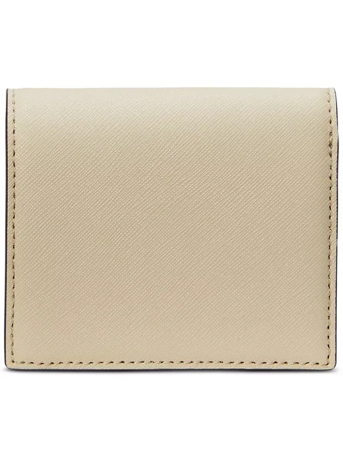 Компактный кожаный кошелек Crosshatch Lauren Ralph Lauren — изображение 2 из 3, бежевый