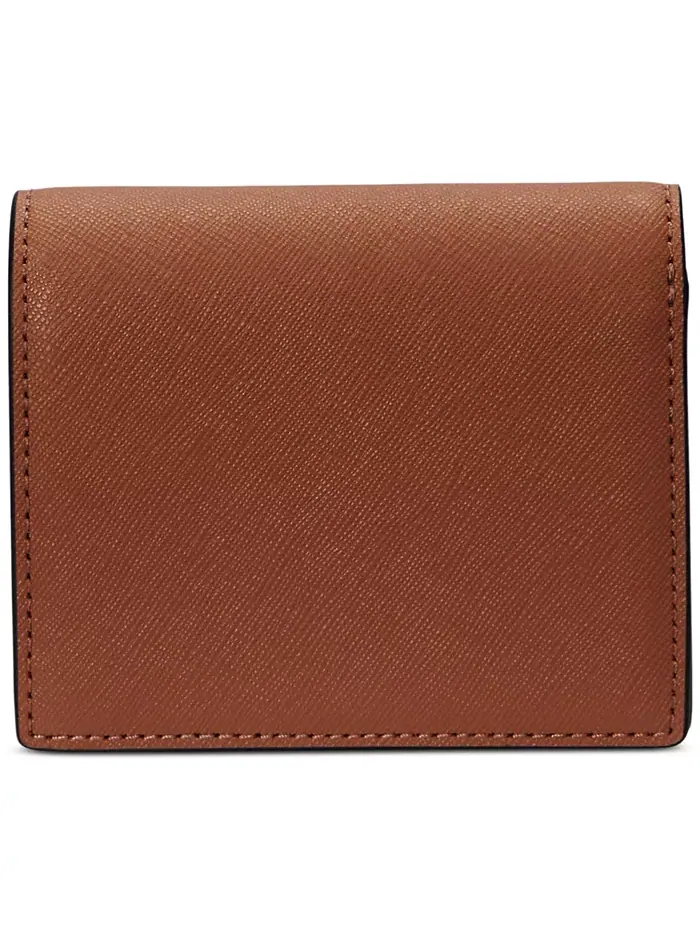 Компактный кожаный кошелек Crosshatch Lauren Ralph Lauren — изображение 2 из 3, бежевый