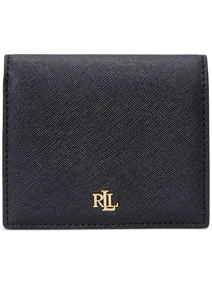 Компактный кожаный кошелек Crosshatch Lauren Ralph Lauren — изображение 1 из 3, черный