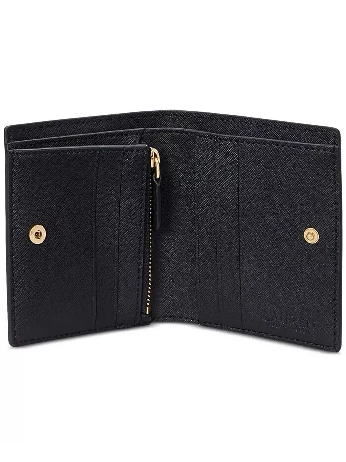 Компактный кожаный кошелек Crosshatch Lauren Ralph Lauren — изображение 3 из 3, черный