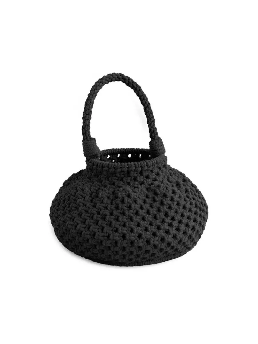 Сумка-ведро NAGA из макраме, черная Brunnaco — 1