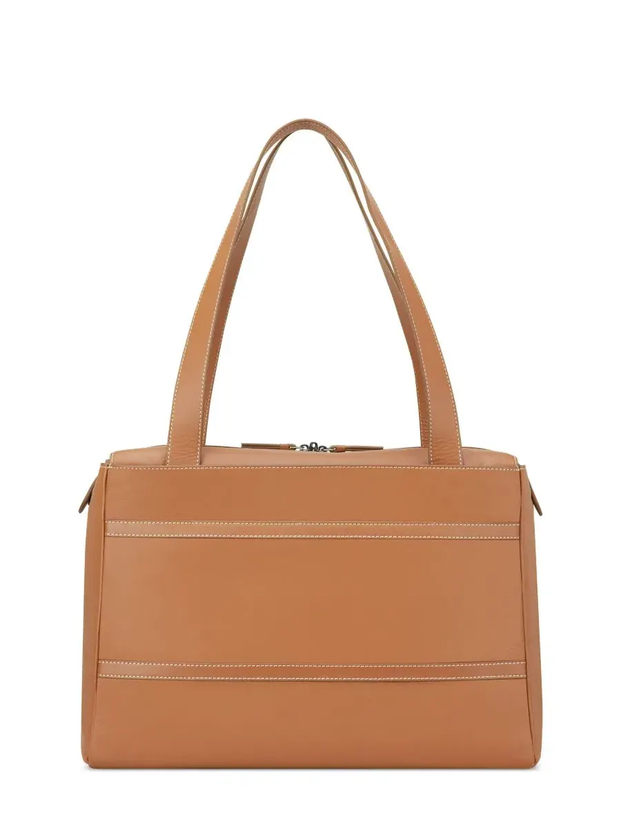 Кожаная сумка-шопер Chatelet Leather Tote Delsey Paris — изображение 7 из 8, коричневый
