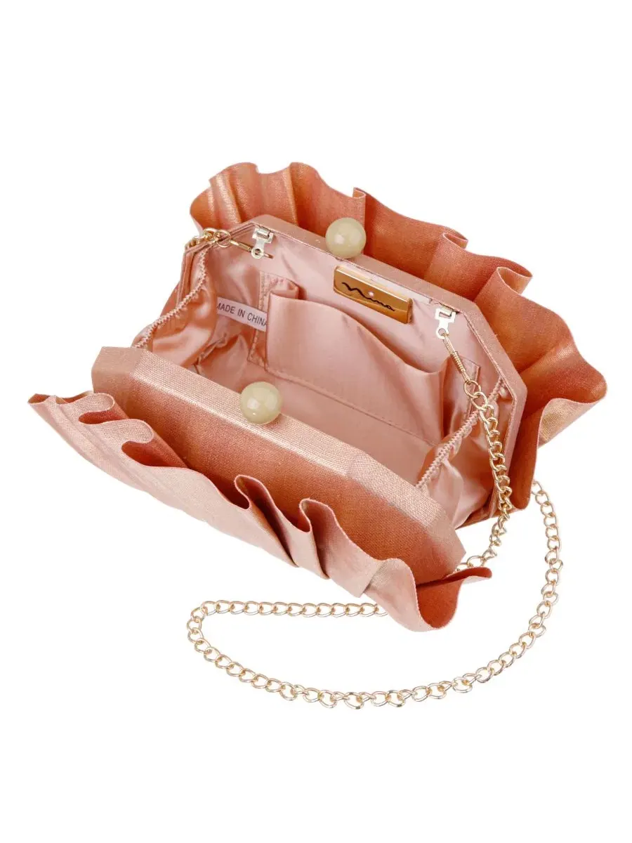 Маленькая сумочка-клатч Reef Shell Minaudiere Nina — изображение 4 из 8, оранжевый