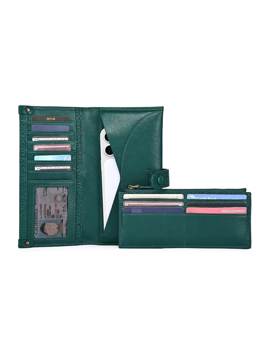 Браслет-портмоне Iris Bifold Old Trend — изображение 5 из 8, зеленый