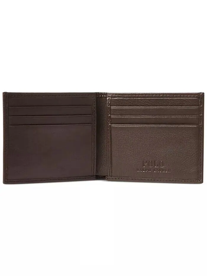 Мужской бумажник из шагреневой кожи Polo Ralph Lauren — изображение 2 из 3, коричневый