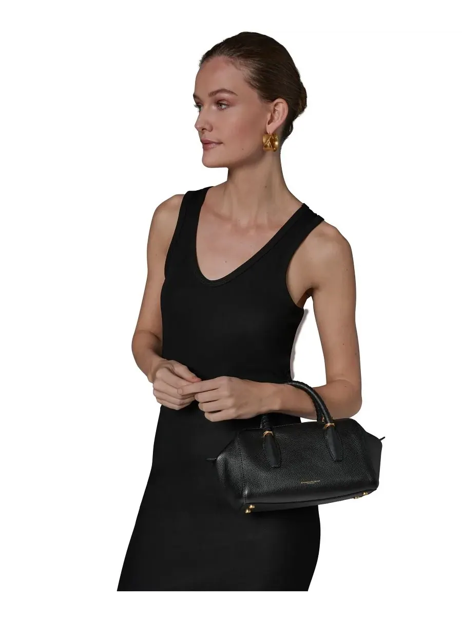 Сумка-мессенджер среднего размера из кожи Шантильи Donna Karan New York — изображение 4 из 5, черный/золотистый