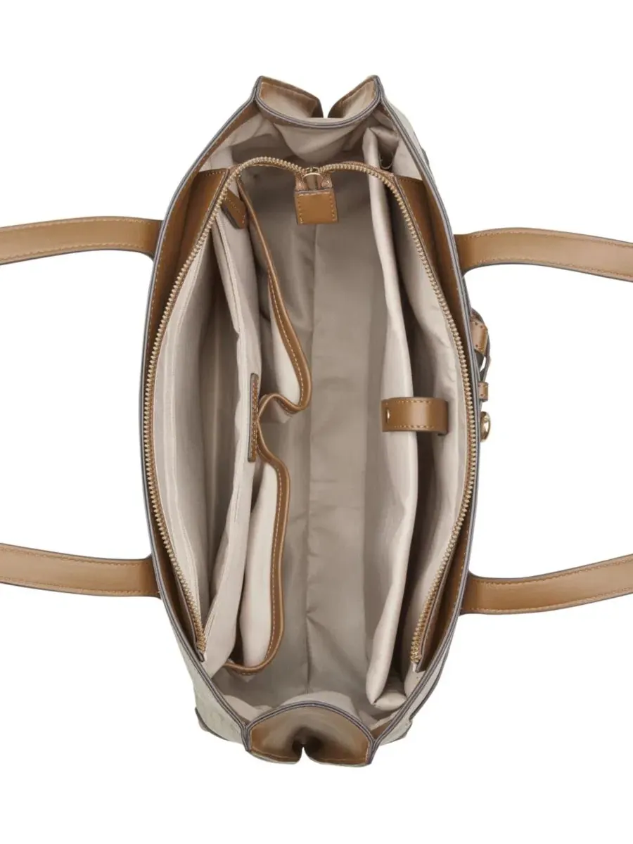 Сумка-шопер Nine West Tayci Laptop Large, с поясом, для ноутбука 13-15 дюймов — изображение 2 из 6, бежевый