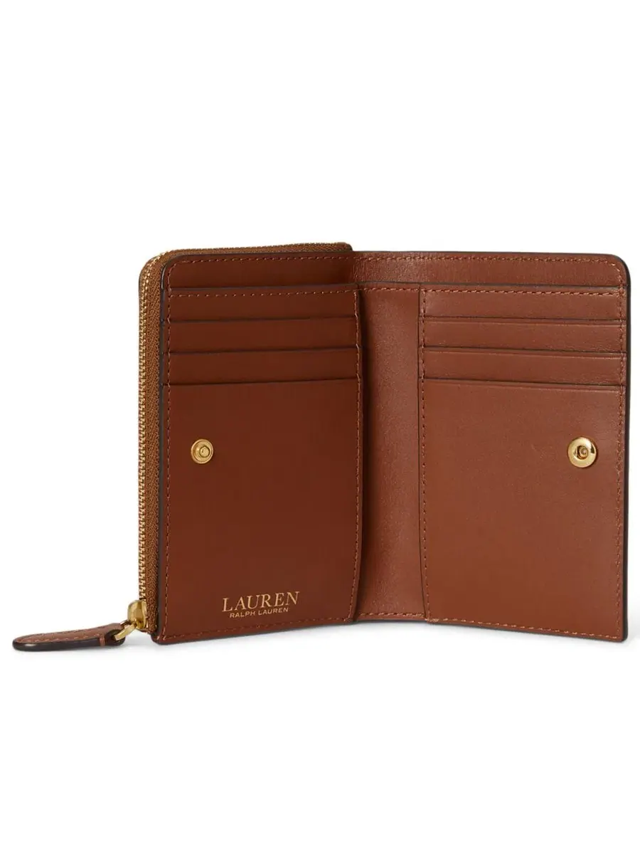 Кошелек-бифолд из гладкой кожи Small Bifold Wallet Lauren Ralph Lauren — изображение 3 из 4, бежевый