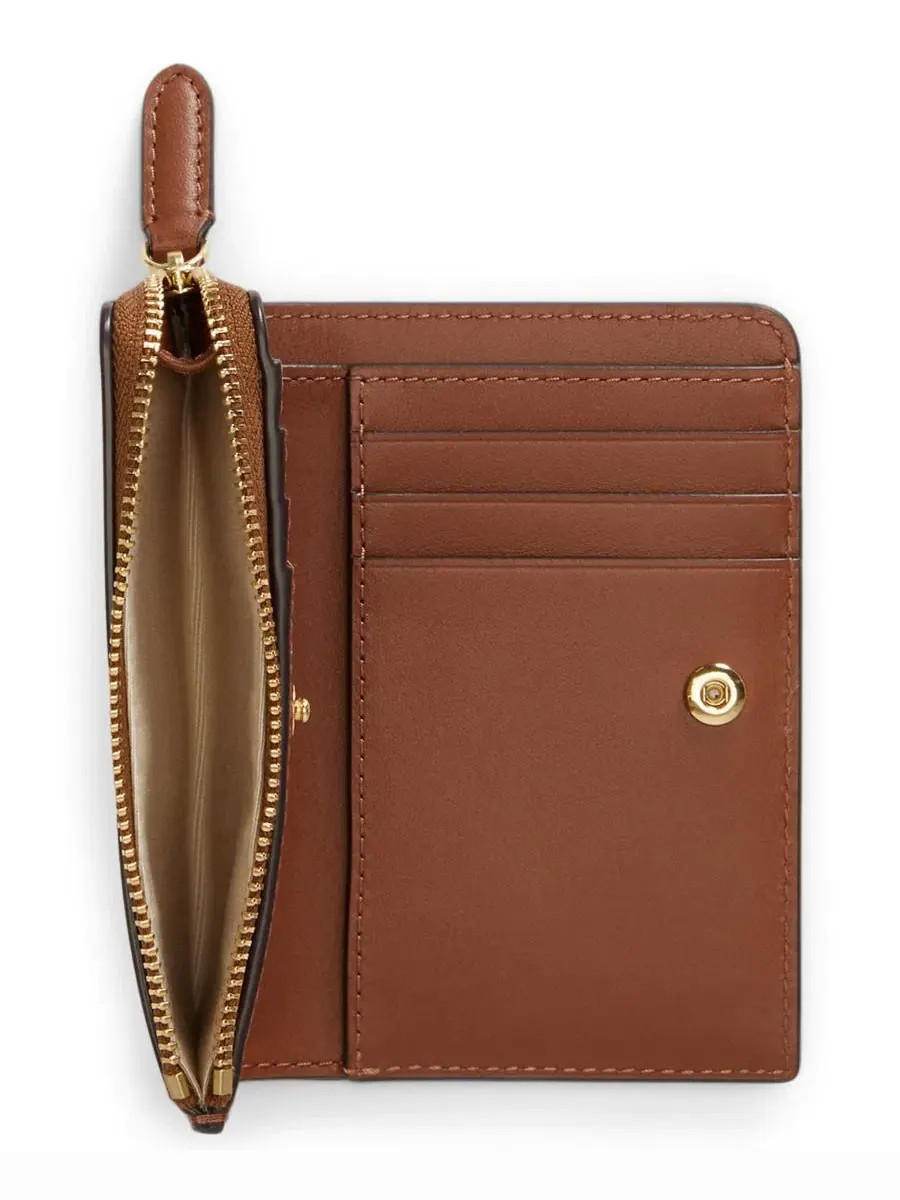 Кошелек-бифолд из гладкой кожи Small Bifold Wallet Lauren Ralph Lauren — изображение 4 из 4, бежевый