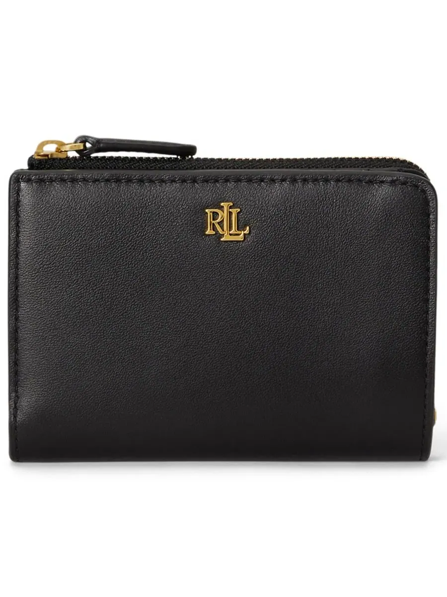 Двустворчатый кошелек из гладкой кожи Small Bifold Lauren Ralph Lauren — изображение 1 из 4, черный