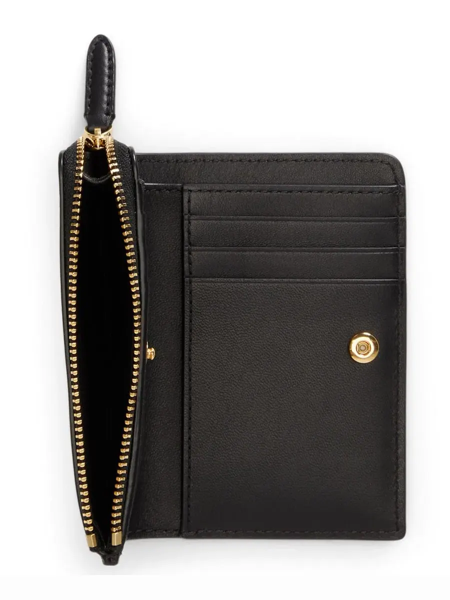 Двустворчатый кошелек из гладкой кожи Small Bifold Lauren Ralph Lauren — изображение 4 из 4, черный
