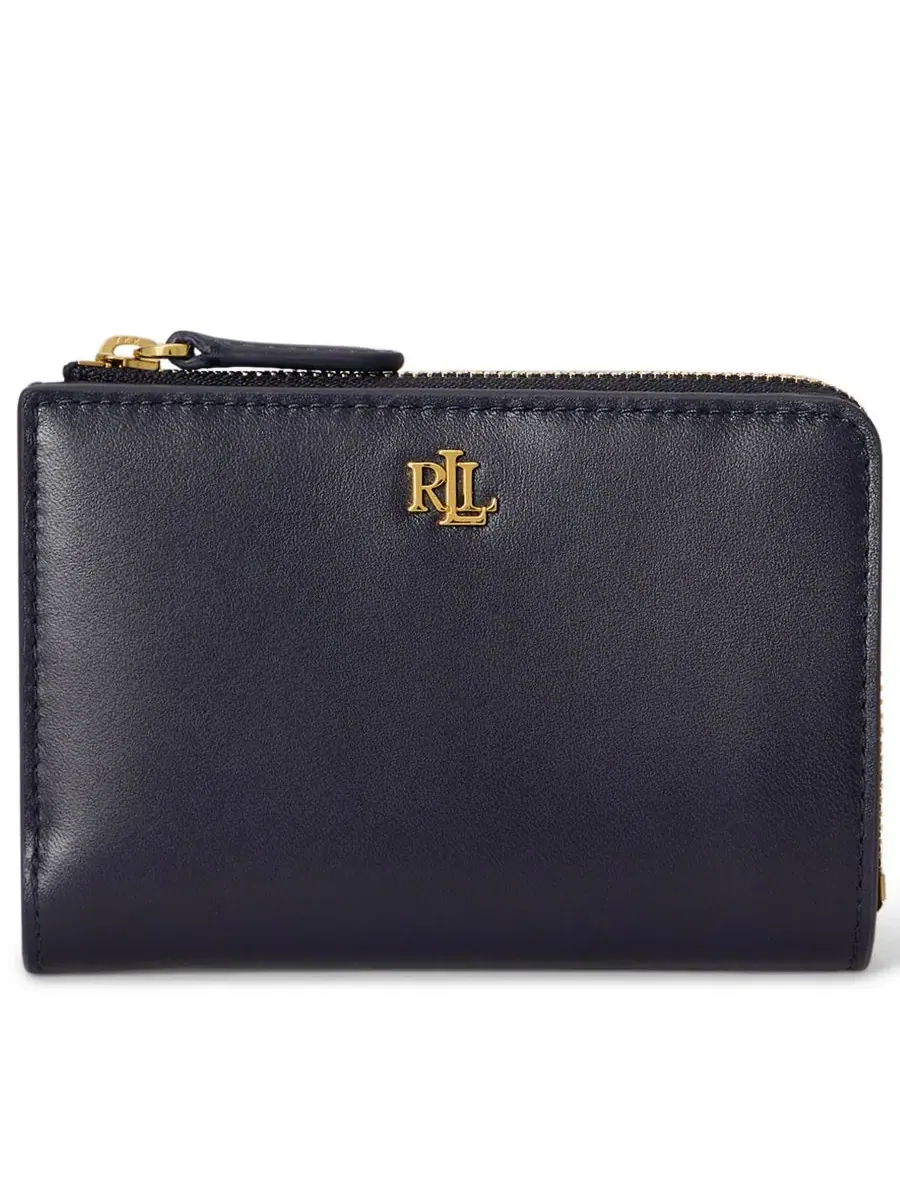 Кошелек-бифолд из гладкой кожи Small Bifold Wallet Lauren Ralph Lauren — изображение 1 из 4, темно-синий