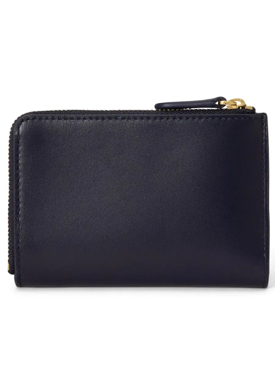 Кошелек-бифолд из гладкой кожи Small Bifold Wallet Lauren Ralph Lauren — изображение 2 из 4, темно-синий