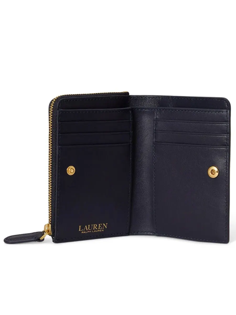 Кошелек-бифолд из гладкой кожи Small Bifold Wallet Lauren Ralph Lauren — изображение 3 из 4, темно-синий