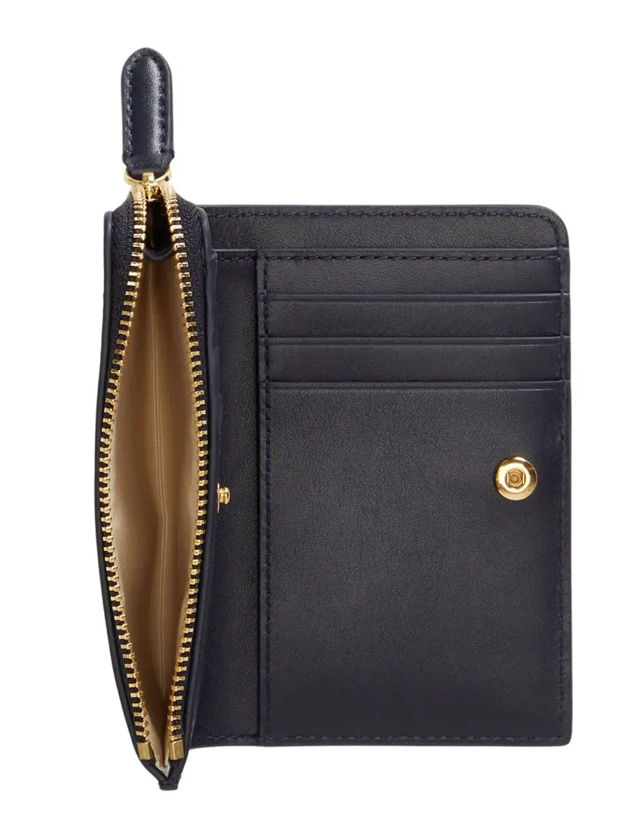 Кошелек-бифолд из гладкой кожи Small Bifold Wallet Lauren Ralph Lauren — изображение 4 из 4, темно-синий