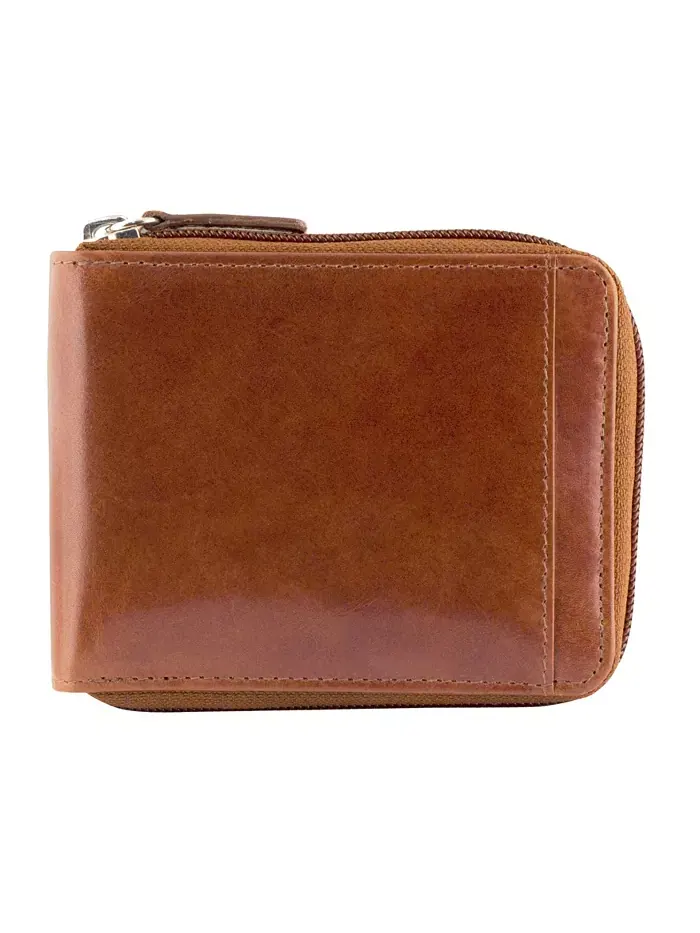 Кошелек мужской Casablanca Collection с RFID-защитой, центральной молнией и съемным паспортным