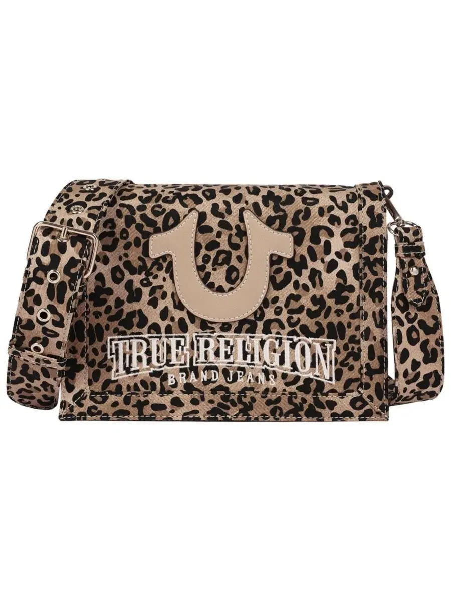 Сумка-мессенджер с леопардовым принтом Bling Logo Leopard True Religion
