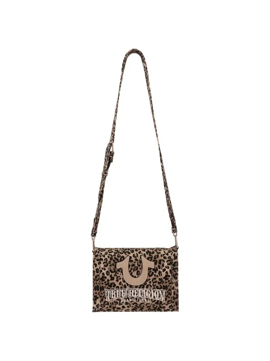 Сумка-мессенджер с леопардовым принтом Bling Logo Leopard True Religion — изображение 8 из 9, черный