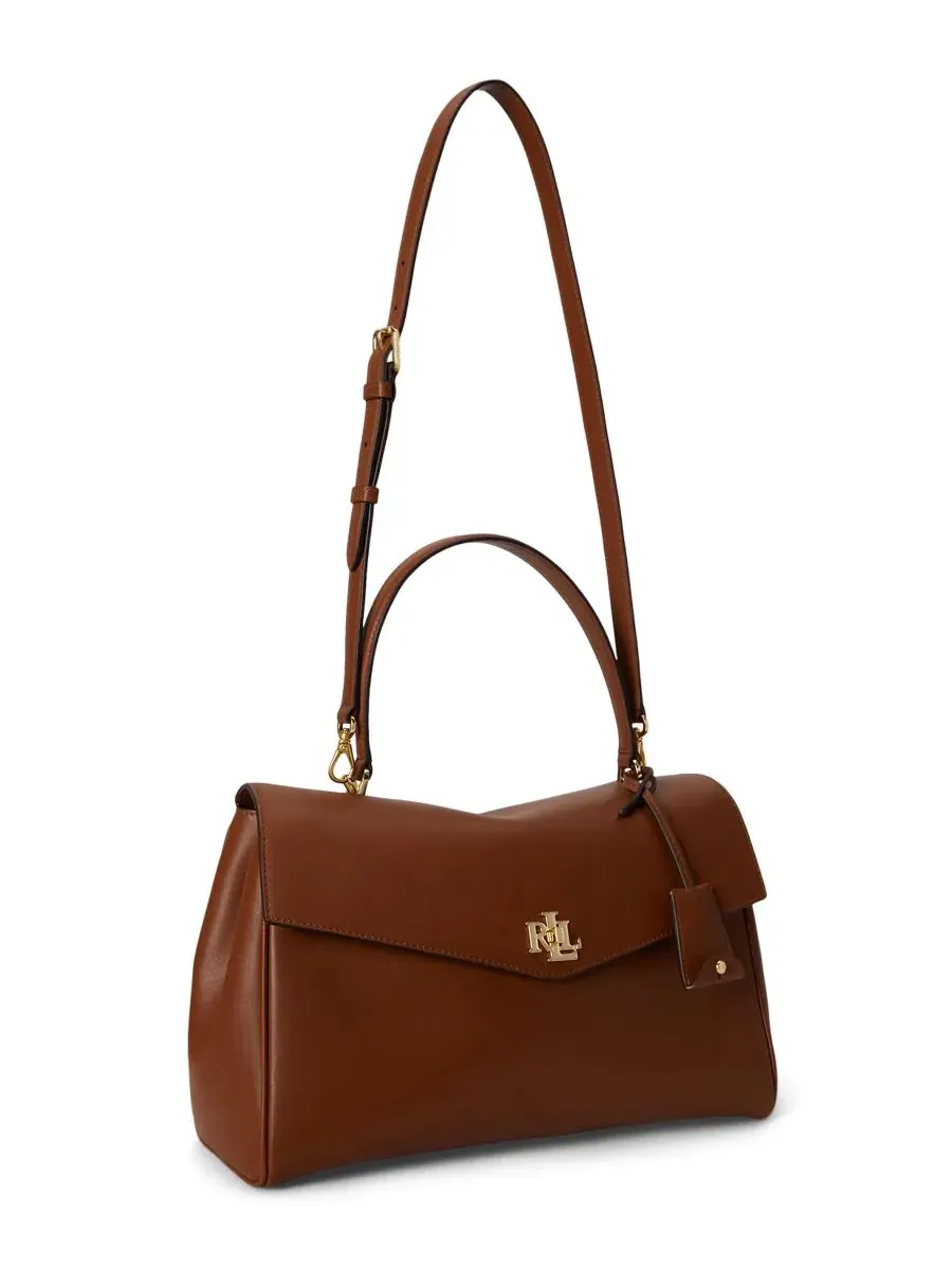 Сумка-седло из мягкой кожи среднего размера Farrah Soft Leather Medium Satchel Handbag Lauren Ralph — изображение 4 из 7