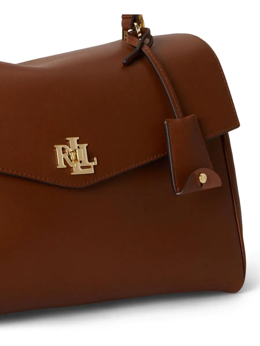 Сумка-седло из мягкой кожи среднего размера Farrah Soft Leather Medium Satchel Handbag Lauren Ralph — изображение 6 из 7