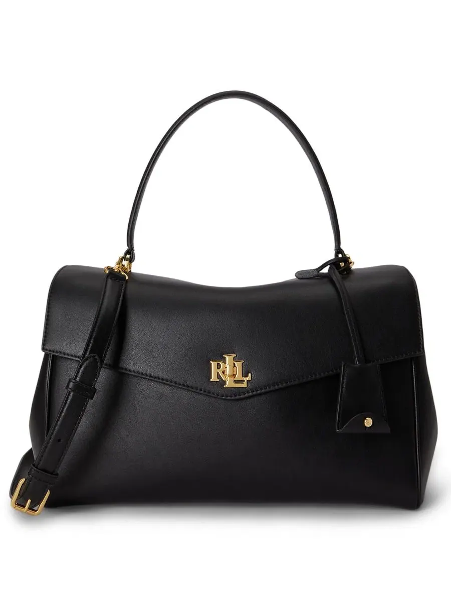 Сумка-шопер из мягкой кожи Farrah Soft Leather Medium Satchel Lauren Ralph Lauren — изображение 1 из 7, черный