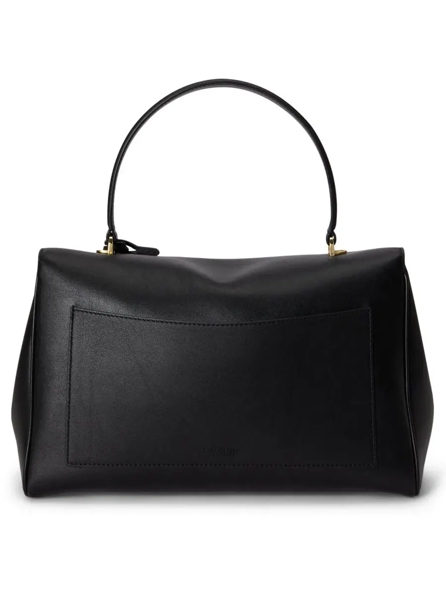 Сумка-шопер из мягкой кожи Farrah Soft Leather Medium Satchel Lauren Ralph Lauren — изображение 4 из 7, черный