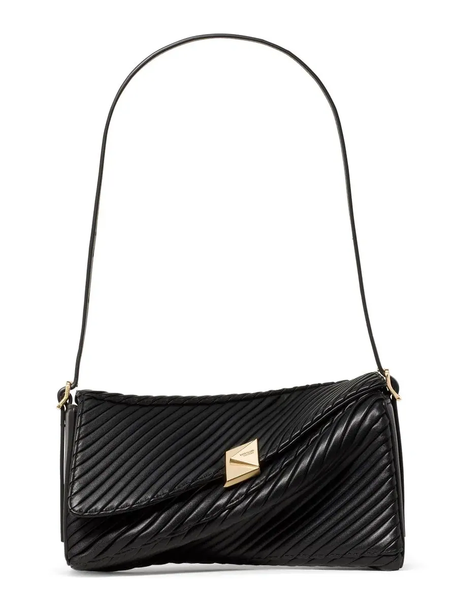 Плечевая сумка с плетеной кожей и витой застежкой Deco kate spade new york — изображение 1 из 6, черный