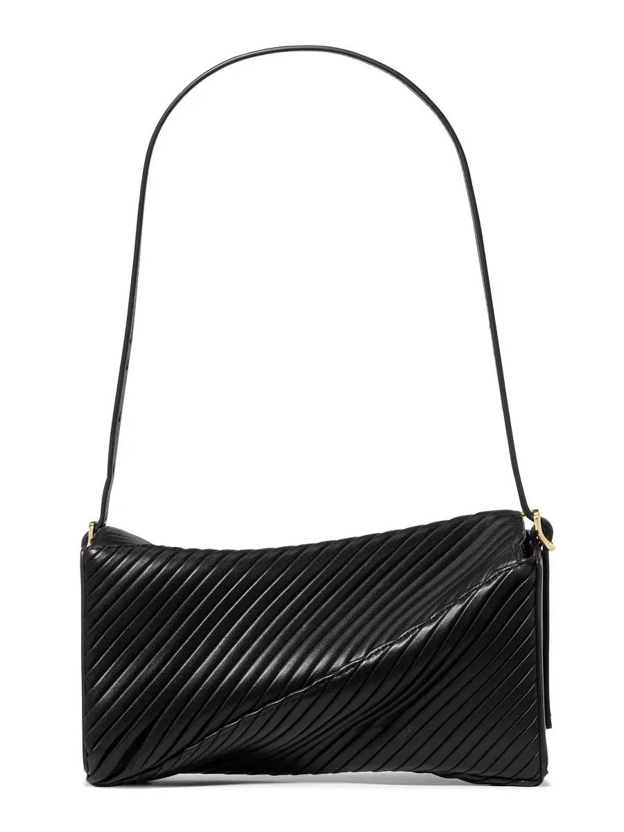 Плечевая сумка с плетеной кожей и витой застежкой Deco kate spade new york — изображение 2 из 6, черный
