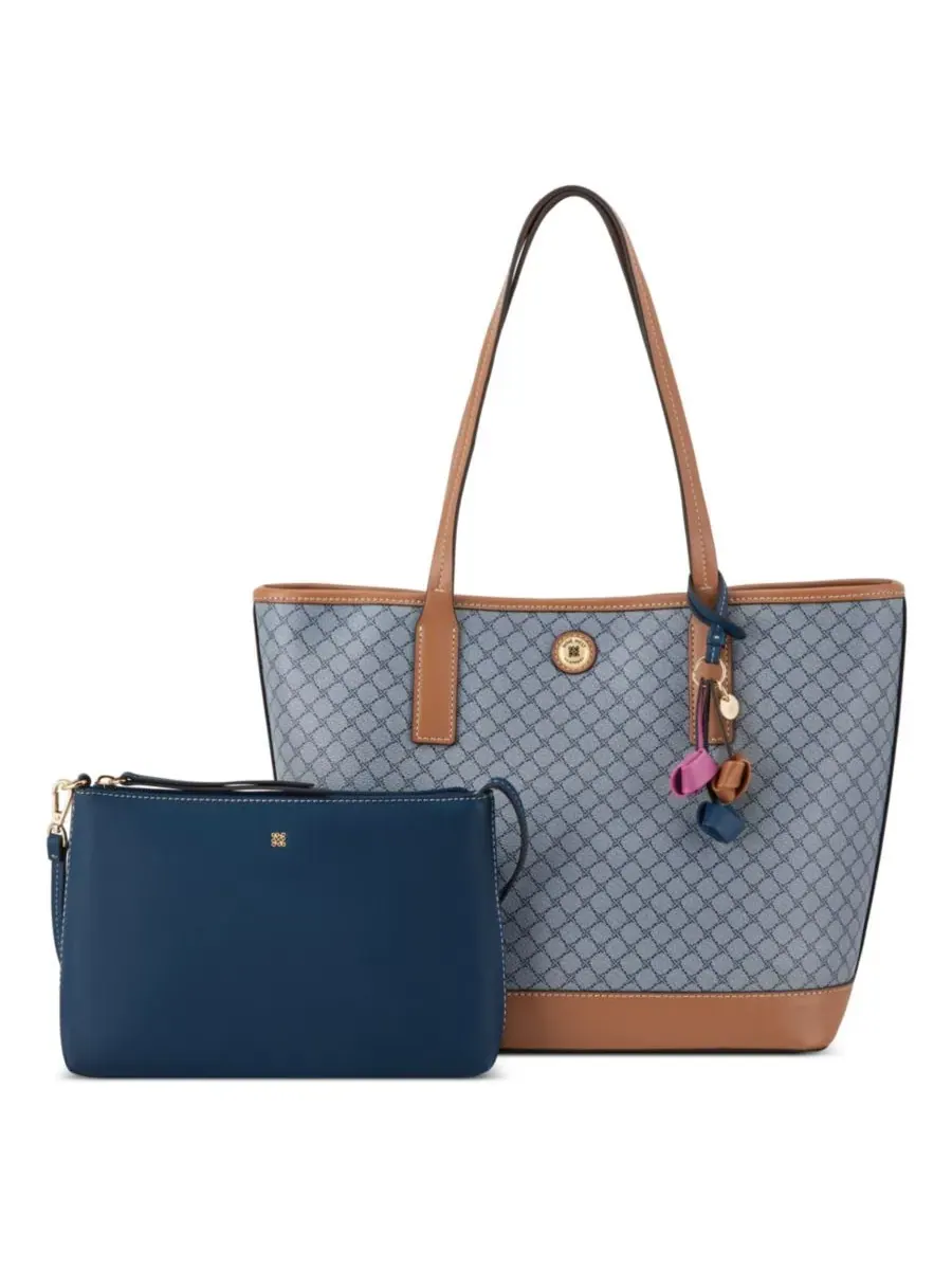 Женская сумка-тоут Talley 2 в 1 Nine West, Chambray Logo Brandy — изображение 3 из 8