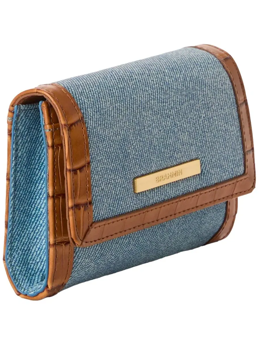 Мини-кошелек Kerra Denim Brahmin, деним — изображение 3 из 4, джинсовый синий