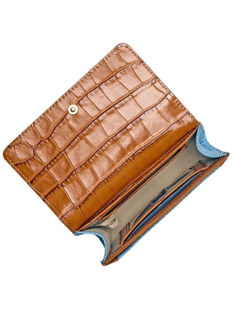 Мини-кошелек Kerra Denim Brahmin, деним — изображение 4 из 4, джинсовый синий